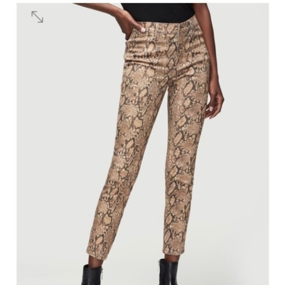 Frame Denim Jeans  Coated Python Le High Skinny Crop Stretch Wax Coated Tan /25
